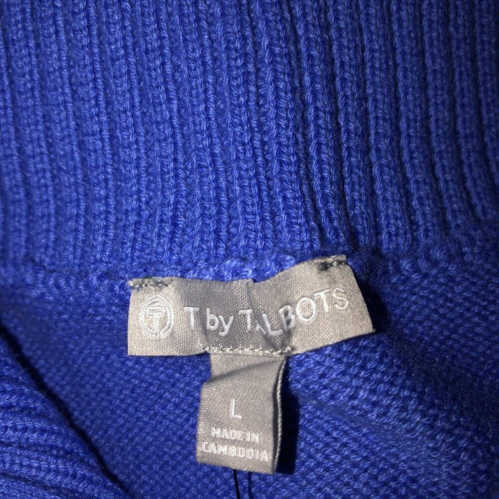T Talbots Blue Zip-up Sweater - Picture 2 of 5